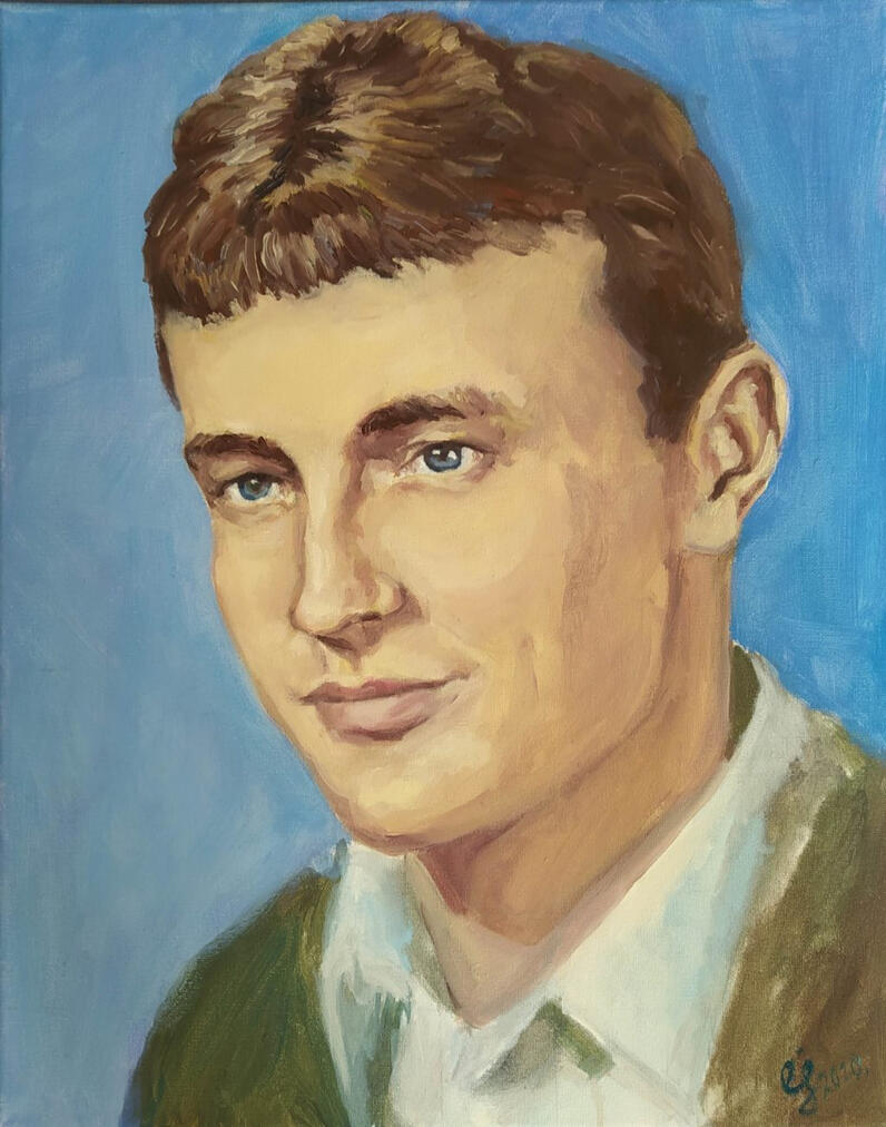 Julian. 2020 r. Olej na desce 40×50 cm.