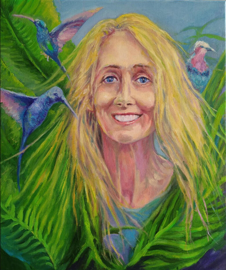 „Beata z pięknego świata” Olej na płótnie 50x60cm.2021r.