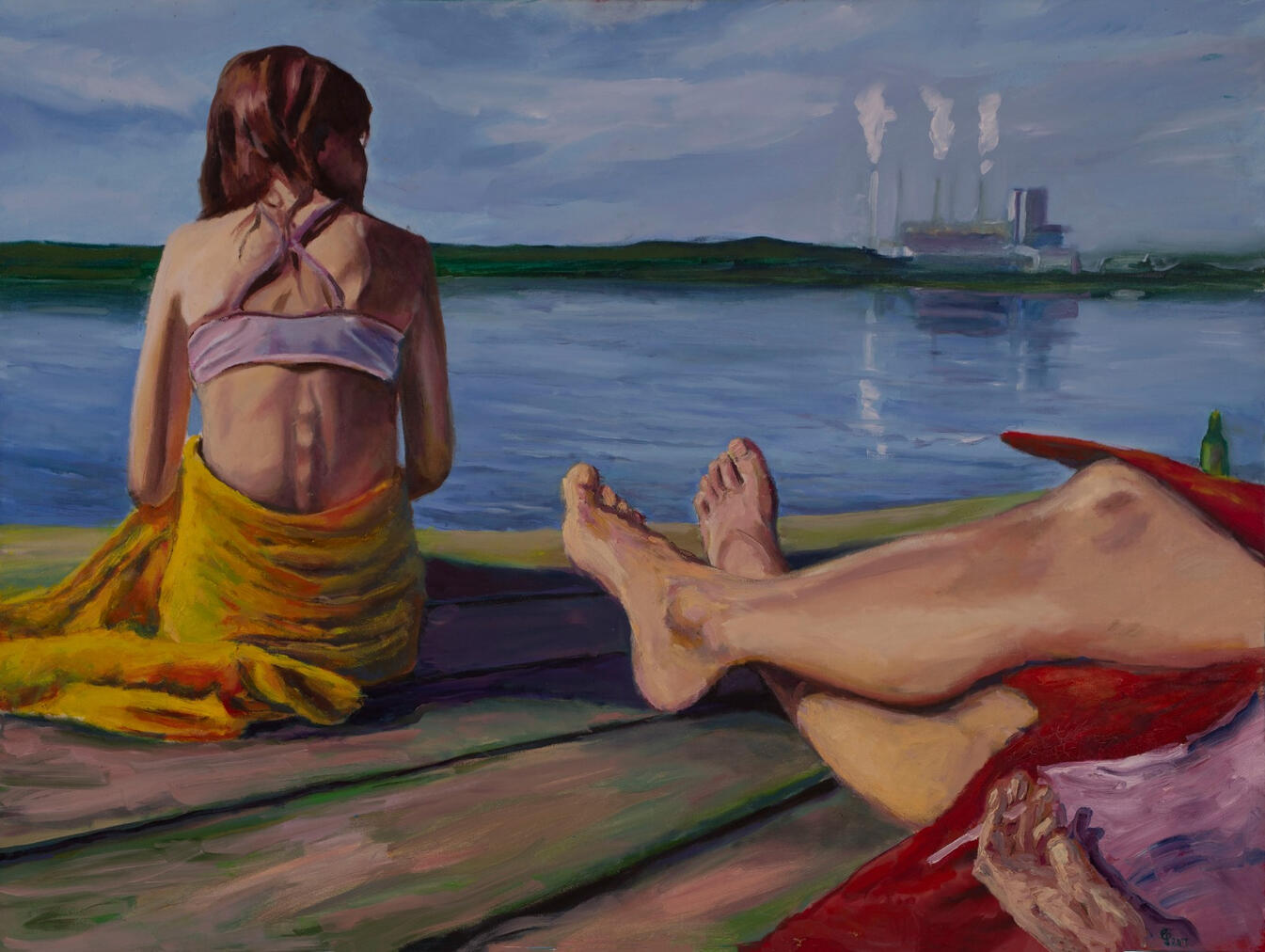 Turystyka przemysłowa . Wczasy w Koninie. Obraz olejny na płótnie 120x90 cm. 2018r. Kolekcja prywatna