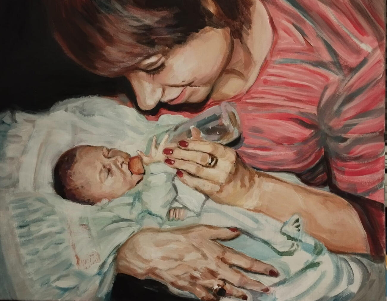 Mama i ja. Obraz akrylowy na płótnie 40x50