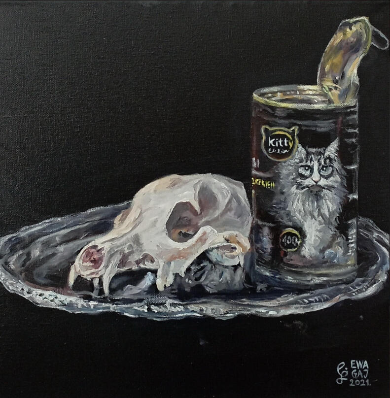 Bardzo martwa natura. Obraz olejny na płótnie 40x40 cm.