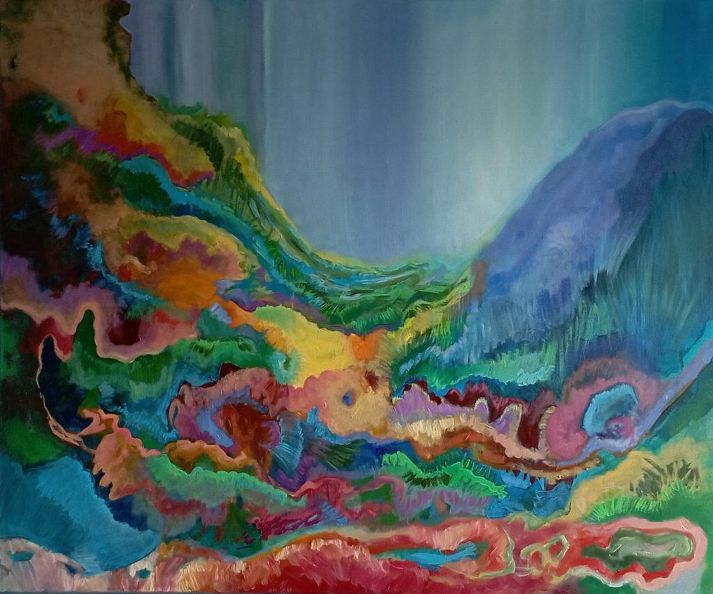 Jak zapamiętałam Anglię Olej na płótnie 100×120 cm