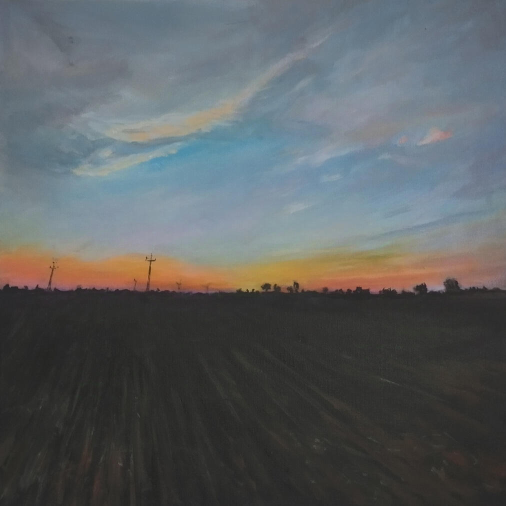 Zachód słońca w Kopydłówku Obraz akrylowy na płótnie 50x50 cm