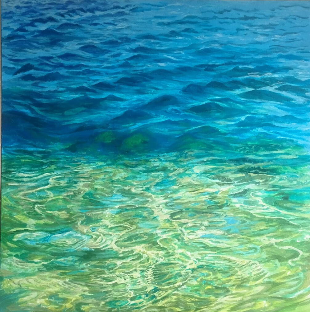 Jezioro Powidzkie. Obraz akrylowy na płótnie 100x100 cm