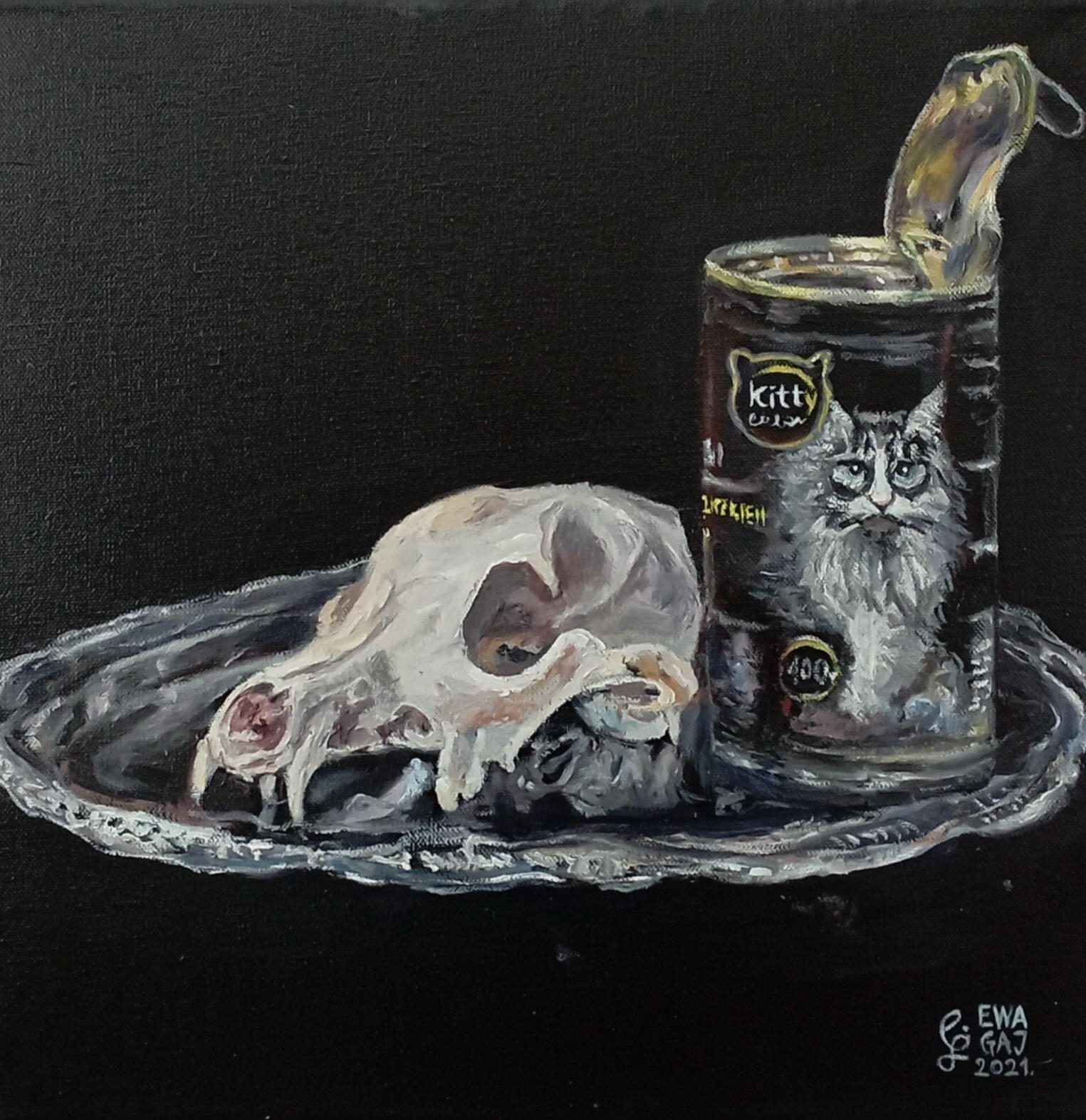 Obraz olejny na płótnie 40x40 cm. 2021r.